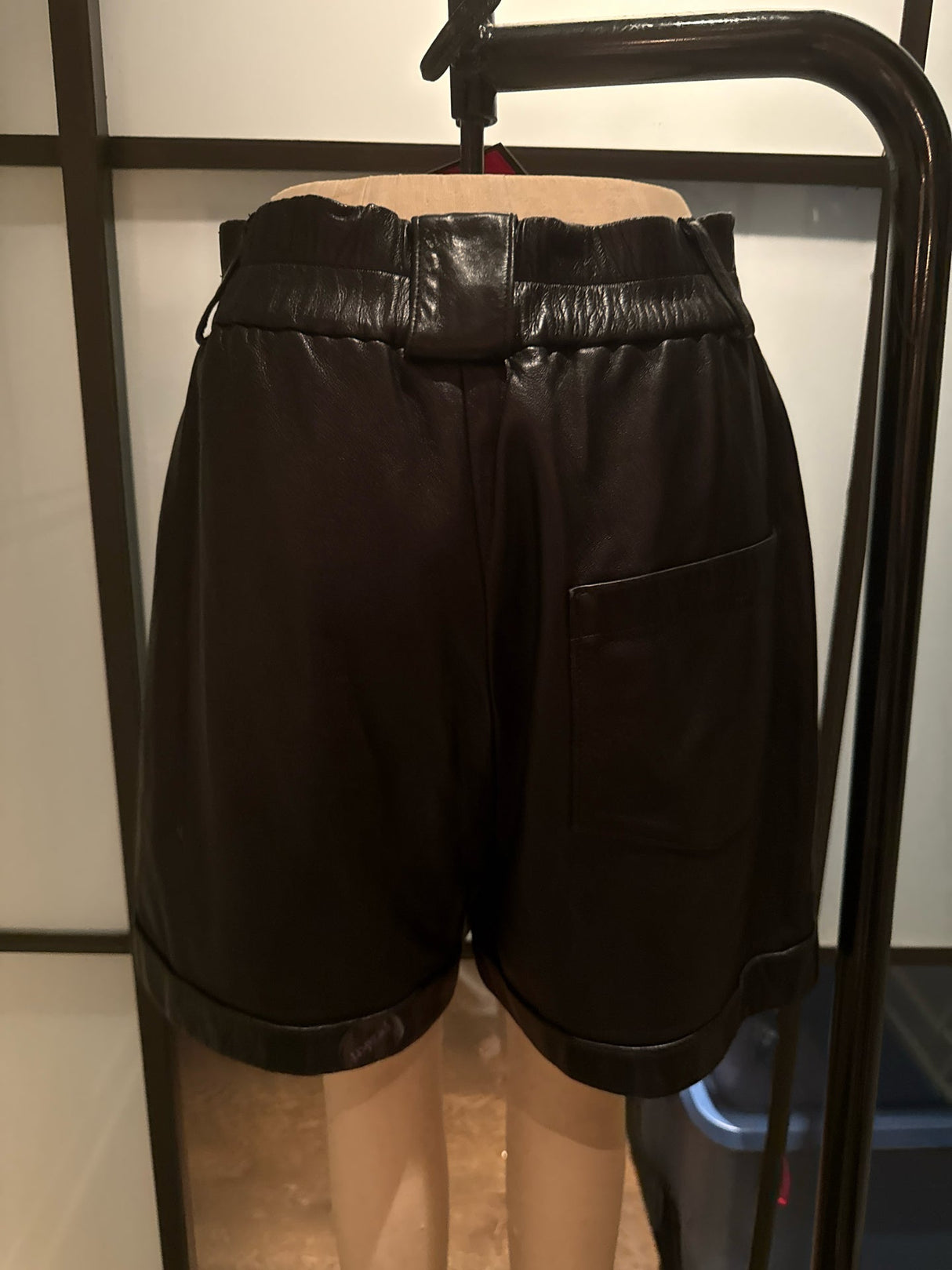 Ellie Mae Black Leather High Waisted Shorts