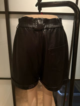 Ellie Mae Black Leather High Waisted Shorts