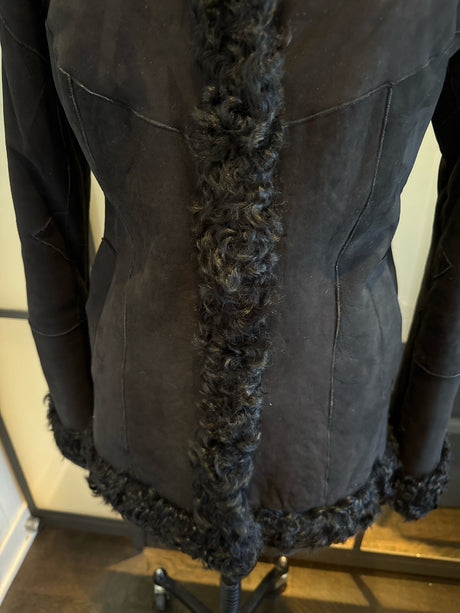 Express Black Size XS Shearling Fur Coat
