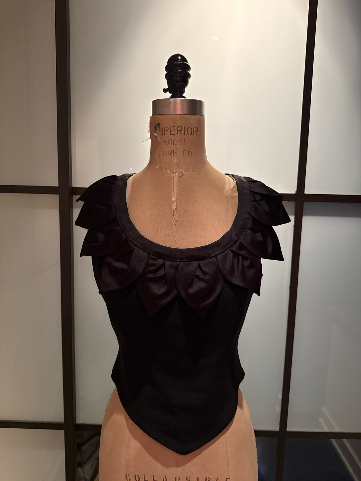 Moschino Black Bustier Leaf Collar Corset