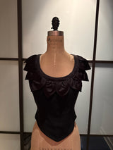 Moschino Black Bustier Leaf Collar Corset