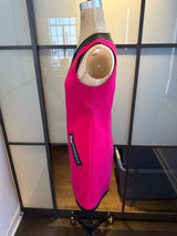 Moschino Pink & Black Wool & Faux Leather Trim Size 4  Dress