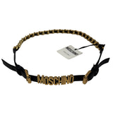 Moschino Gold Metal Chain Black Leather Belt