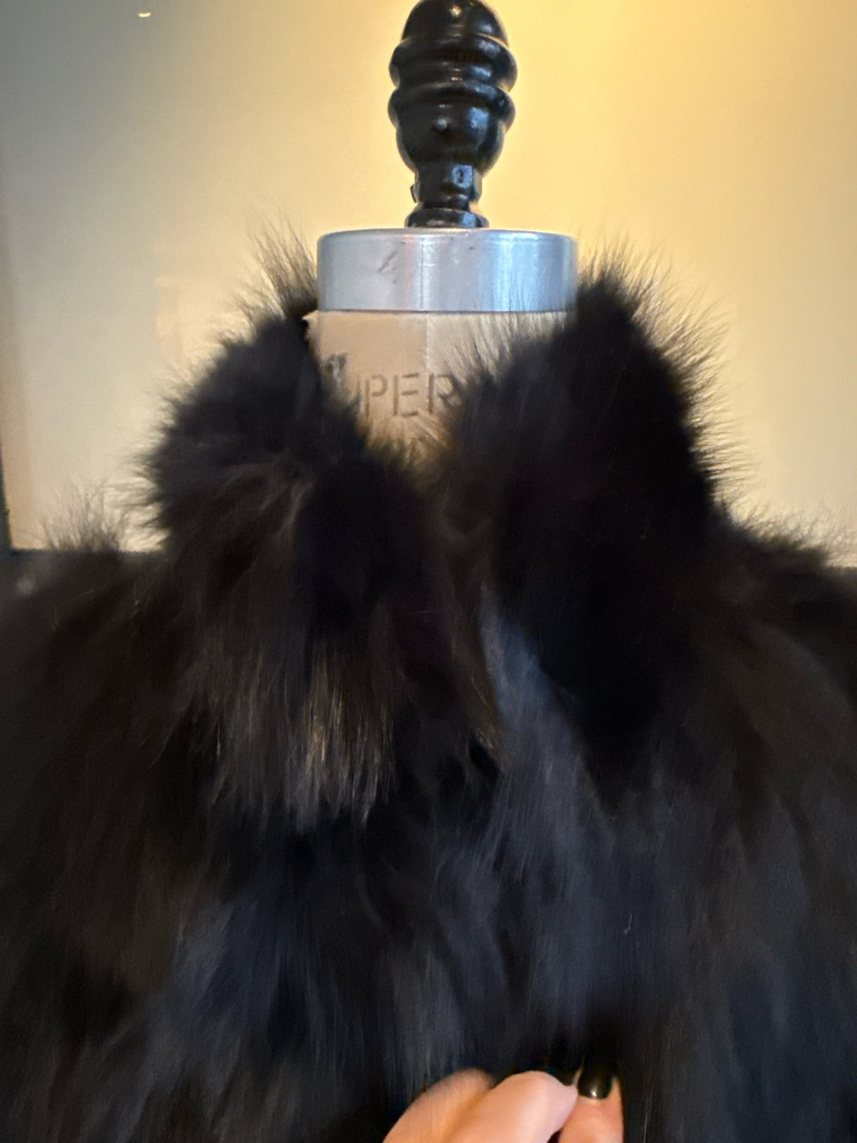 Adrienne Landau Size S Black & White Fox Rabbit Lamb Fur Vest