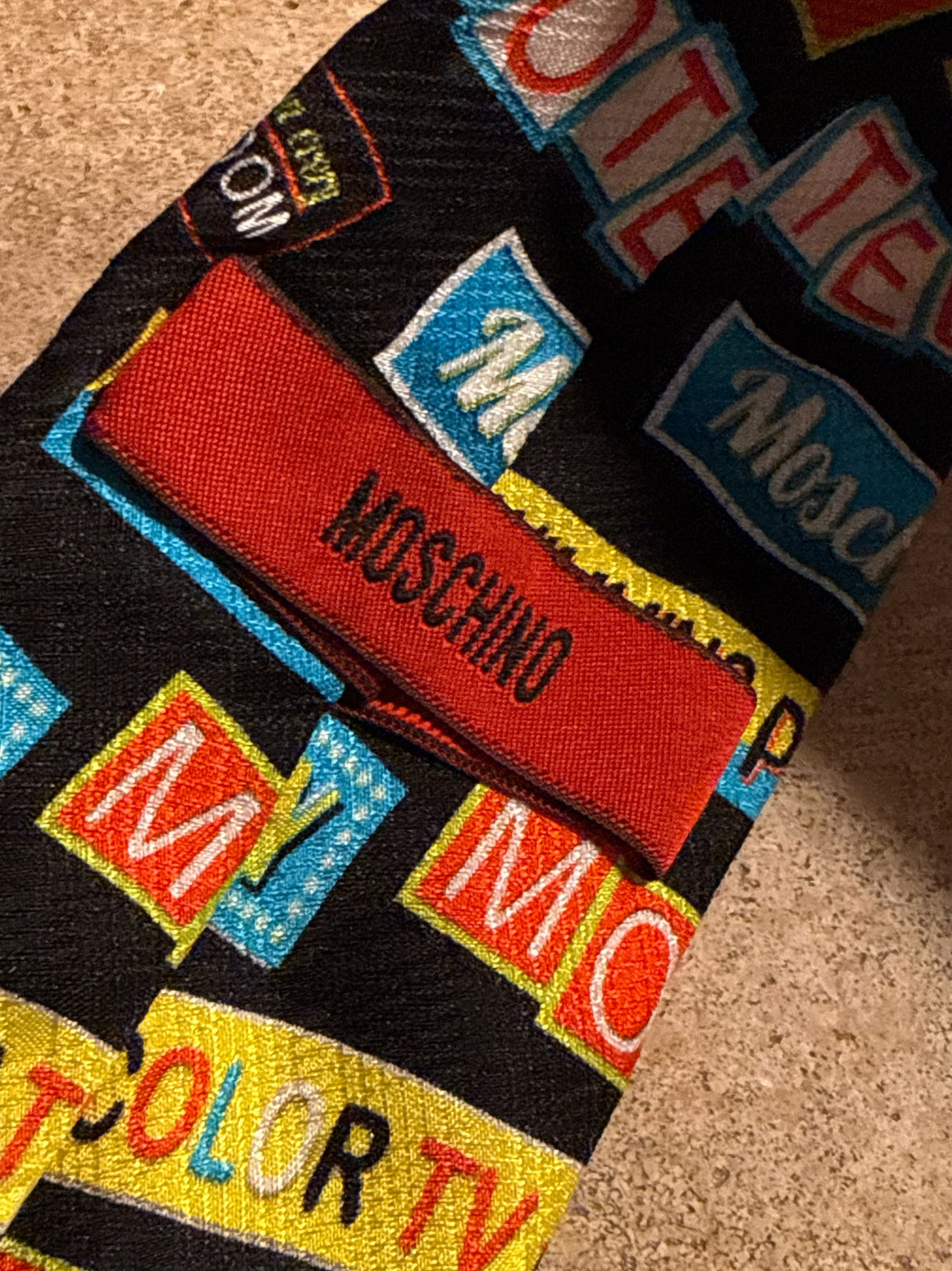 Moschino Motel Sign Silk Men's Necktie