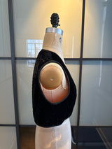 Anthony Muto AM/PM Size S/M Black & Orange Velvet Vest