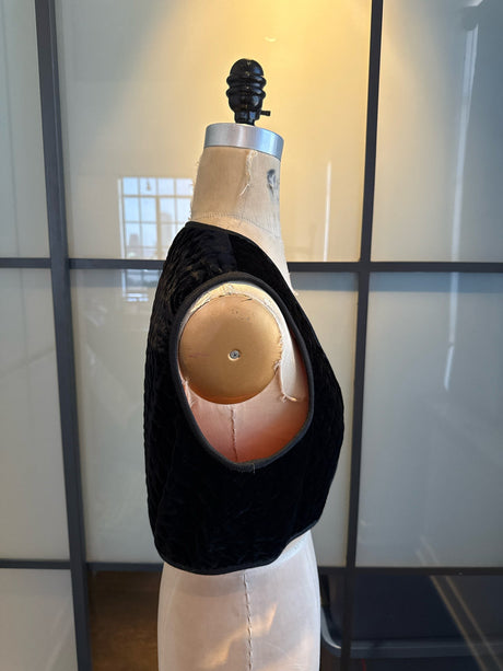 Anthony Muto AM/PM Size S/M Black & Orange Velvet Vest
