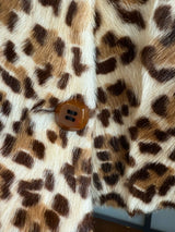 Moschino Cheap & Chic Tan Goat Fur Cropped Short Sleeve Jacket