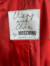 Moschino Cheap & Chic Green & Red Wool House Curtains Skirt Suit