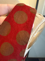 Moschino Red & Taupe Polka Dot Criss Cross Vest