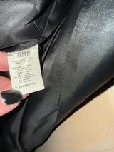 Moschino Black Wool Taffeta Ruffle Pea Coat