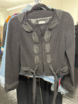Moschino Size 8 Black Boxy Ribbon Jacket