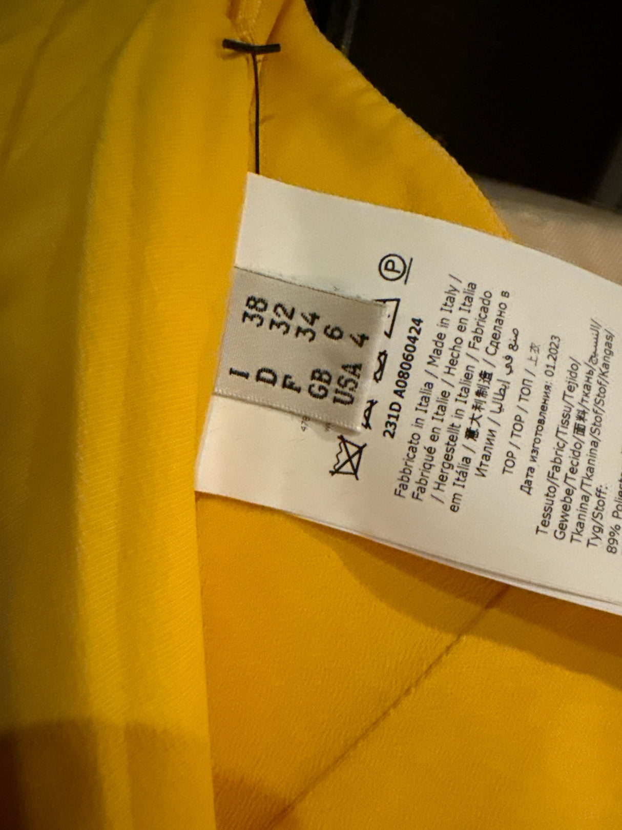Moschino Size 4 Yellow Lace up Corset