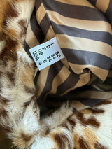 Moschino Cheap & Chic Tan Goat Fur Cropped Short Sleeve Jacket
