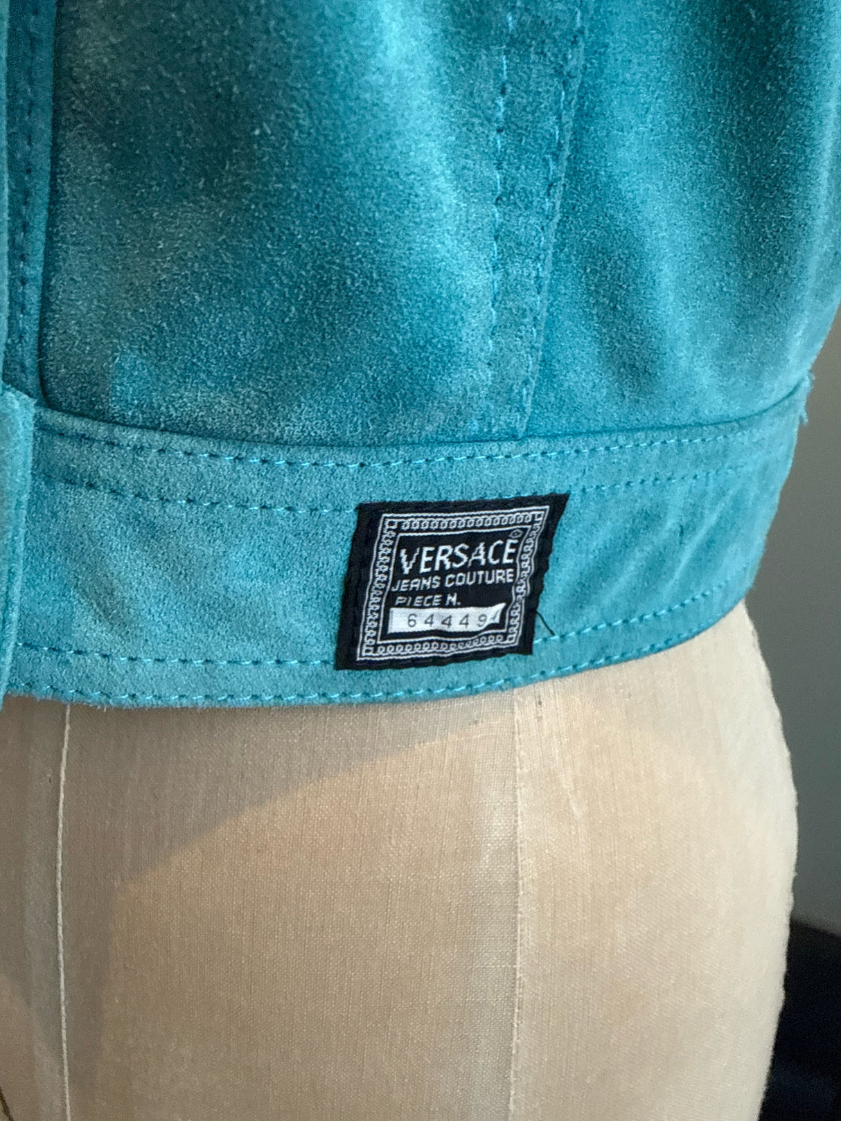 Versus Versace Teal Blue Suede Vest