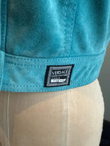 Versus Versace Teal Blue Suede Vest