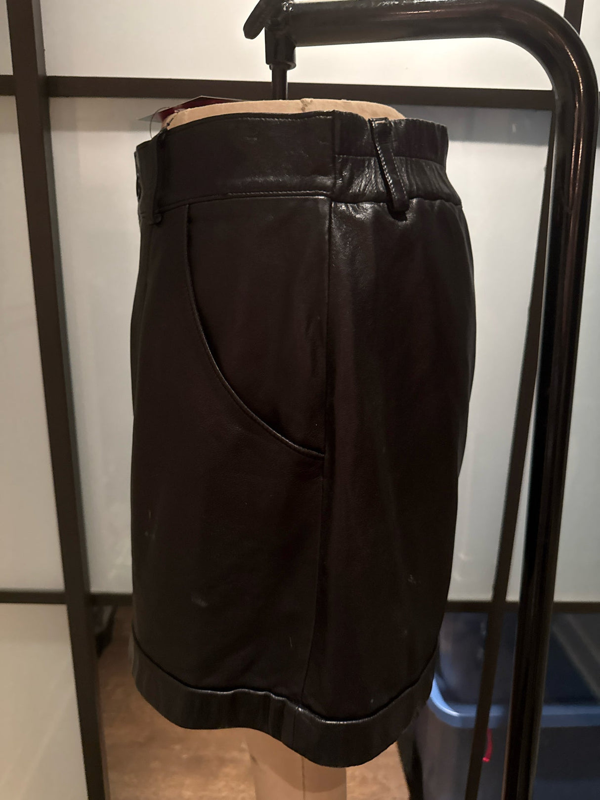 Ellie Mae Black Leather High Waisted Shorts