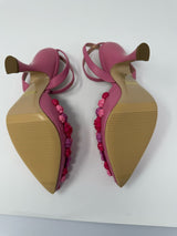 Moschino 35 Pink Sugar Flower Heels Sandals NEW