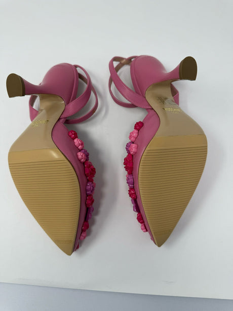 Moschino 35 Pink Sugar Flower Heels Sandals NEW