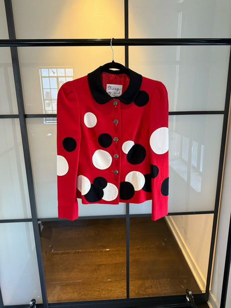 Moschino Red & Black Polka Dot Jacket The Nanny
