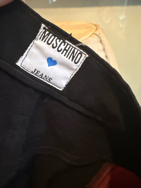 Moschino Black & Red Ruffle Trim Cropped Pants