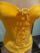 Moschino Size 4 Yellow Lace up Corset