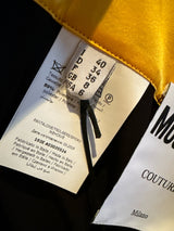 Moschino Black & Yellow Satin Bow Pants