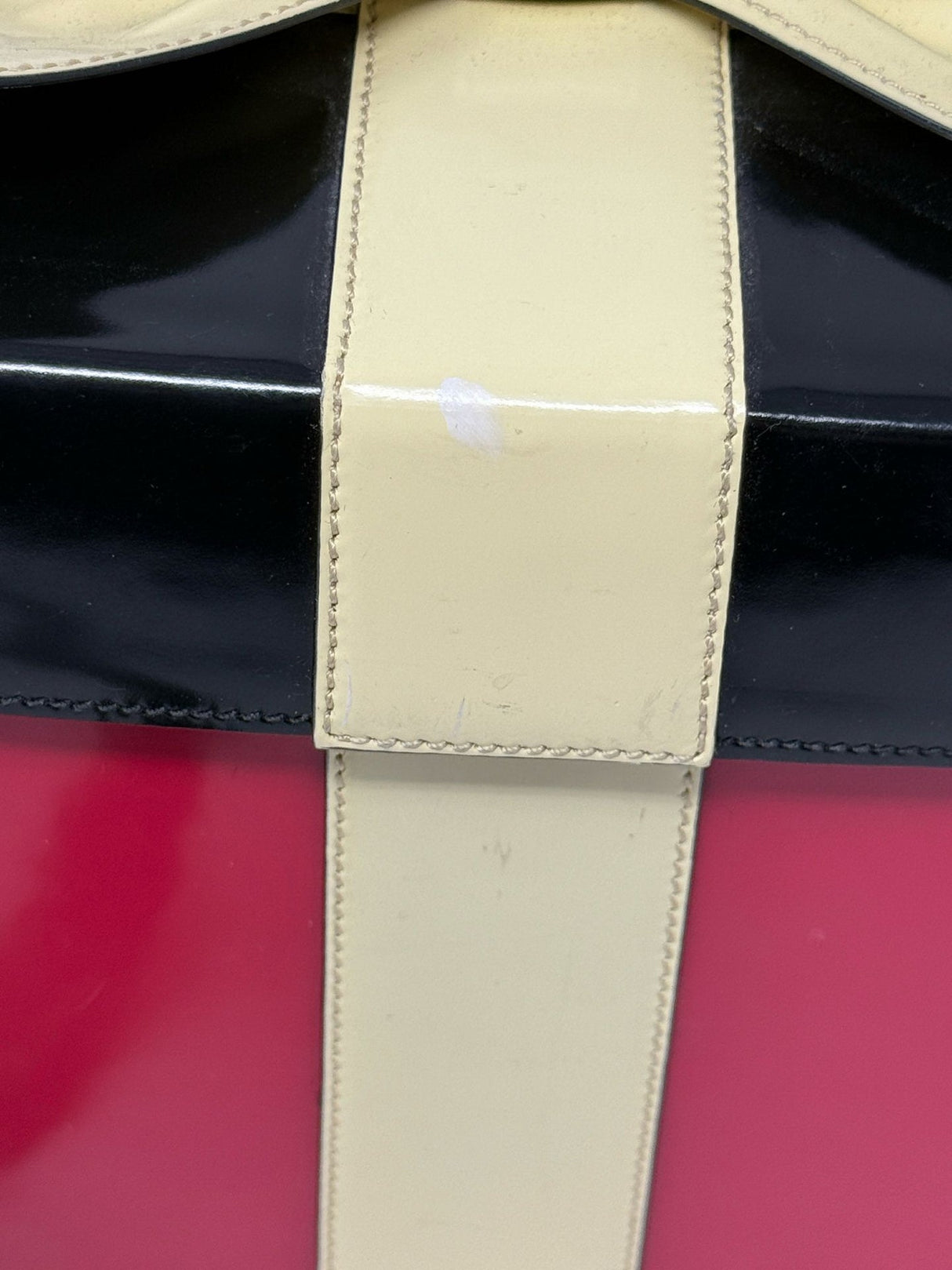 Moschino Red & Black Leather Box Bag