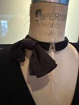 Moschino Black Wool V-Neck Tuxedo Bow Knit Sweater