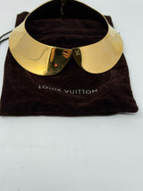 Louis Vuitton Gold Metal Peter Pan Collar Choker Necklace