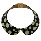 Louis Vuitton x Yayoi Kusama Black & White Polka Dot Peter Pan Collar Choker