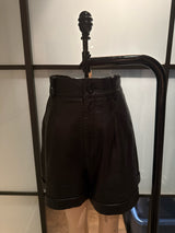 Ellie Mae Black Leather High Waisted Shorts