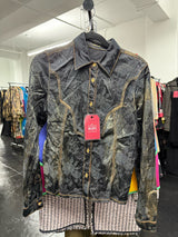 Roberto Cavalli Size M/L Black Western Shirt