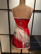 Moschino Red & White Size 6 Strapless Coca-Cola Dress