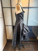Moschino Size 6 Black Moto Silver Snaps Dress