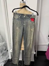 Roberto Cavalli Size 38 Blue Silver Skinny Jeans