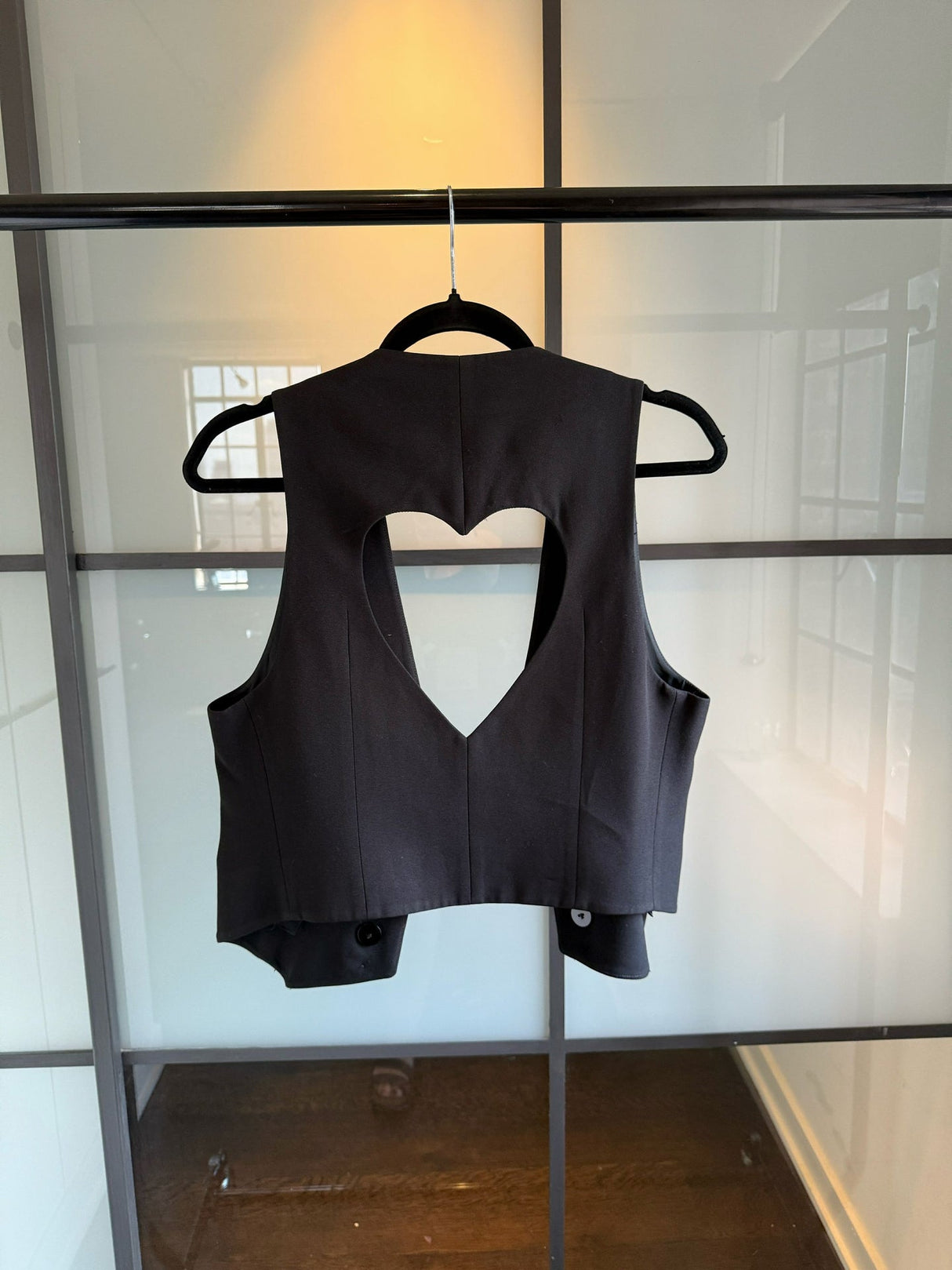 Moschino Cheap & Chic Black Cut Out Heart X O Vest