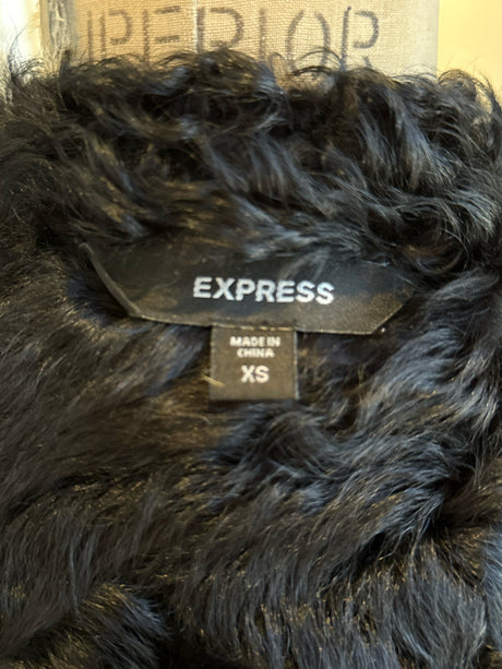 Express Black Size XS Shearling Fur Coat
