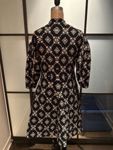 Moschino Size 8 Black & White Wool 3/4 Sleeve Coat