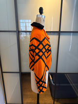 Moschino Cheap & Chic Size 8 Orange & Black Wool Jacket