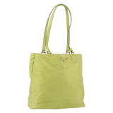 PRADA Tote Bag Nylon Green Gold Auth gh1540
