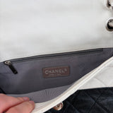 #59 Chanel Flap Black/White Leather Crossbody Bag