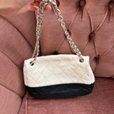 #59 Chanel Flap Black/White Leather Crossbody Bag