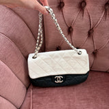 #59 Chanel Flap Black/White Leather Crossbody Bag