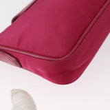 #25 Prada Chain Shoulder Bag Nylon Leather Pink Gold