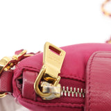 #25 Prada Chain Shoulder Bag Nylon Leather Pink Gold