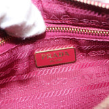 #25 Prada Chain Shoulder Bag Nylon Leather Pink Gold