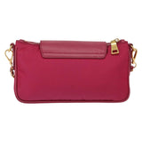 #25 Prada Chain Shoulder Bag Nylon Leather Pink Gold