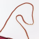 #25 Prada Chain Shoulder Bag Nylon Leather Pink Gold