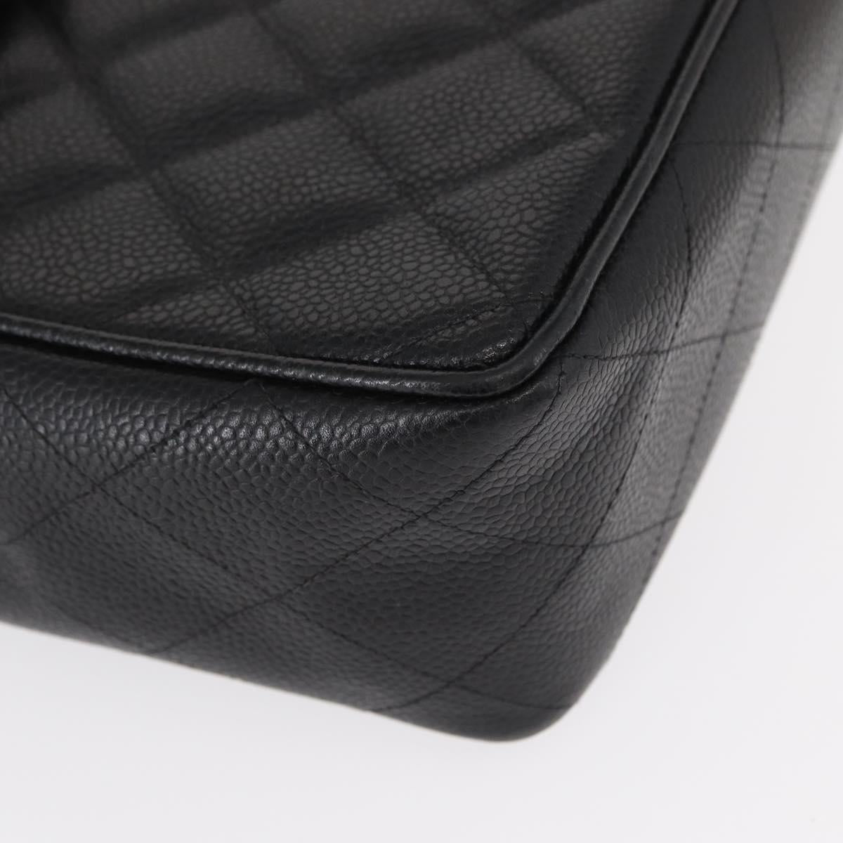 #54 Chanel Matelasse 30 Chain Shoulder Bag Caviar Skin Black Gold